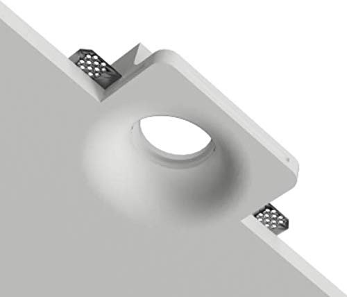 PORTA FARETTI IN GESSO CERAMICO QUADRATO DALLA CURVA CONICA SLIM PORTAFARETTO A SCOMPARSA PER LAMPADINE LED GU10 CSF045