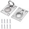 Gasea 2 Packs Flush Ring Pull Handle Hatch Locker Cabinet Hidden Handle with 8pcs Mount Screws, 48 x 38mm