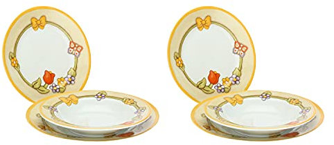 THUN-Set 6 Piatti Country con Bordo Floreale