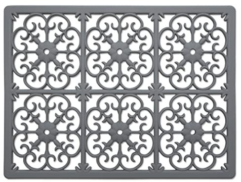 GASARÉ, Extra Large, Thick, Silicone Trivet for Hot Dishes, Pots, and Pans, Heat Resistant Mat for Countertop, Hot Pad for Kitchen, Easy to Clean, 16 x 12 x 3/8 Inches, Gray