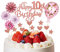 HCRXVV 10.Geburtstag Tortendeko Rosa fur Mädchen,10th Happy Birthday Glitzer Tortendeko,Konfettiballons Cake Topper und Papierfächer Kuchen Deko für Geburtstag(7Stück)