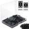CVIUYO 60 Pack Small Hinges, Black Mini for Jewelry Box, Wooden Box, Bird House, Crafts Dollhouse Door Cabinet with 260 Pcs 7mm Screws