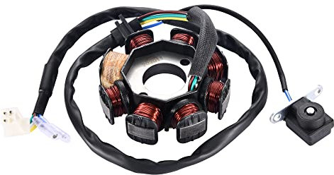 GOOFIT Zündspule 8 polig 5 Drähte Stator Magneto 4-Takt Ersatz für GY6 125CC 150CC QMB152 QMI157 ATV TAOTAO Roller Moped Go Kart Buggy Quad Pit Dirtbike Buyang Sunl