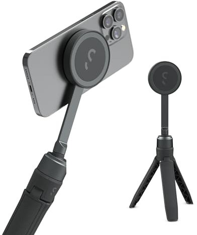 ShiftCam SnapPod – Video-Selfie-Stick und Stativ – magnetische Halterung lässt sich an jedem Telefon befestigen – neigbares Design | Mitternacht