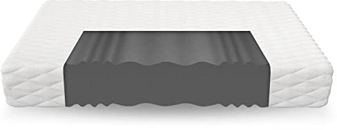 FDM Livia Matratze 100 x 200 cm Schaumstoffmatratze Härtegrad H4 11 cm Höhe Profilierter Schaum 7-Zonen Hochelastischer HR T25 mit Wellenschnitt Polyester