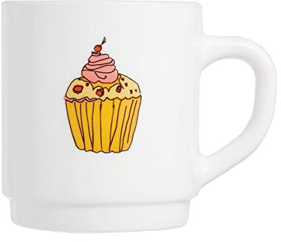 Luminarc Tasse Gourmandise Cupcake en verre, tasse de petit-déjeuner (29 cl)
