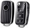 OATSBASF Autoschlüssel Hülle VW, VW Golf Schlüsselbox, Schlüsselhülle Cover für vw Polo Passat Skoda Seat 3-Tasten (CX-Schwarz)