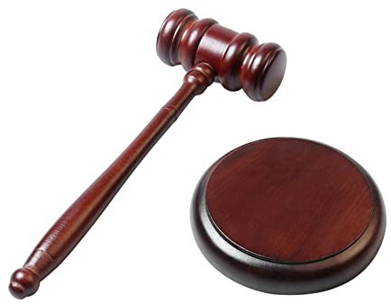 Palillo y bloque de madera para venta de subastas de jueces de abogado, juego de bloques de mazo de juez para abogado, juez, subasta, venta, reunión, abogado, corte de subastas portátil sólido