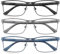 MODFANS 3er-Pack Lesebrille 1.0 Herren Blaulichtfilter Metallrahmen Rechteck Stil Edelstahl Material