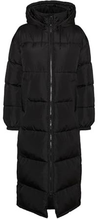VERO MODA Vmklea Long Coat Noos Manteau matelassé, Noir, S Femme