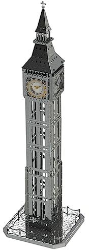 METAL-TIME DIE GROSSE GLOCKE, Big-Ben-Statue-Architekturmodell, 3D-Puzzle-Bauhandwerk für Erwachsene und Kinder, Sammelfigur, DIY-Konstruktion aus Edelstahl mit Werkzeugkasten – 35 Teile.