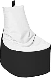 MILLINDABAG Modern Sitzsack für Kinder und Erwachsene Sessel Kissen In & Outdoor Gaminggeignet & bereits gefüllt Sitzkissen Bodenkissen (Schwarz - Weiß, XXL - Durchmesser 78 cm ohne Hocker)