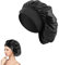 JEOPKO Silk Hair Wrap Sleeping,Silk Bonnet Hair Bonnet Sleeping, 1pcs Night Sleep Cap Silk Bonnet Girls, Hair Care Sleeping Head Cover Elastic Hat Hair Bonnet Black Hair Curly Hair.