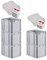 PROREGAL SuperSparSet 5x Eurobox NextGen Grip mit Scharnierdeckel und roten Schiebeschnappverschlüssen, HxBxT 32x30x40cm, 30 L, Grau, Griffe geschlossen, Eurobehälter, Transportbox