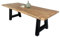 SAM Esstisch 300 x 100 cm Cali, Baumkantentisch naturfarben, Akazienholz massiv, A-Gestell aus Metall Schwarz, aufgedoppelte Kanten 25+25 mm