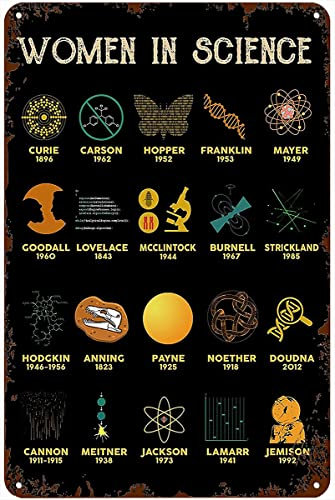 Blechschild Women in Science im Vintage-Stil für Zuhause, Wohnzimmer, Küche, Esszimmer, Schlafzimmer, Bauernhaus, Wanddekoration, 30,5 x 40,6 cm