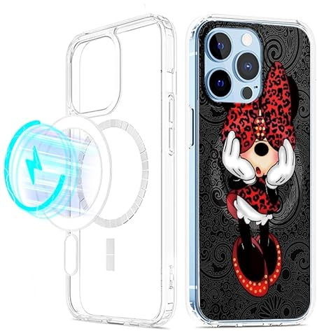 LYUBFDC Magnetische Handyhülle für Apple iPhone 15 6,1 Hülle [Kompatibel mit MagSafe], Militärschutz Stoßfest Transparent Schutzhülle mit Schön Muster Kawaii Anime Case für iPhone 15, D1