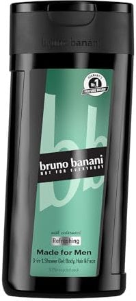 bruno banani Made for Men 3-in-1 Shower Gel für Männer mit erfrischend-aquatischer Duftnote, 250ml