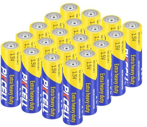Batterie AA da 1,5 V ad alte prestazioni in zinco carbonio per giocattoli, telecomandi, lampadari, confezione da 20, PKCELL