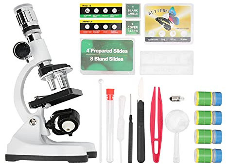 Topyond 1200x Mikroskop, Set Mikroskop Für Kinder, Inklusive Mikroskop, Objektträgern Und Zubehör, Für Kinder Im Alter Von 5-8 Und 8-12 Jahren