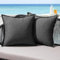 MIULEE Outdoor Kissen Wetterfest Kissenbezug Wasserdichter Dekorative Kissenbezüge Leinen-Optik Sofakissen Dekokissen für Garten Sofa Couch Wohnzimmer Schlafzimmer 2er Set 45x45cm Dunkelgrau