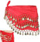 Bauchtanz Hüfttuch Damen Bauchtanz Gürtel Chiffon Hüfttuch Bauchtanz Gürtel Bauchtanz Kostüm Gürtel Für Orientalische Tanz Damen Mit 128 Münzen (DE/NL/SE/PL, Bundweite, 40, Regular, Regular, Rot)