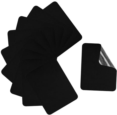 Iron On Patches, 10Pcs Patches for Clothing, Denim Patches for Jacket, Jeans, Pants & Clothes Repair (Black)