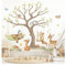 Little Deco Wandsticker Waldtiere Baum Wandtattoo für Babyzimmer Bär Fuchs REH Wandaufkleber Kinderzimmer Schlafzimmer Wanddeko DL5073-05