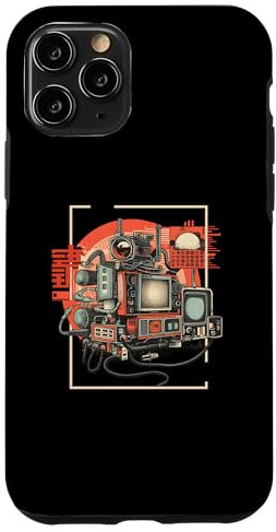 Hülle für iPhone 11 Pro Retro Tech Stack 80er 90er Jahre Nostalgie Analog TV Kameras
