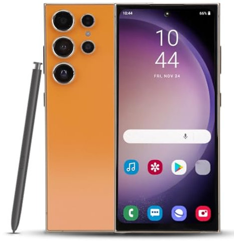 Bewinner Smartphone Android 4G Sbloccato, 8 GB di RAM 256 GB di ROM, Schermo Incell HD da 6,6 Pollici 2520x3088, Fotocamera da 13 MP 24 MP, Telefono Cellulare Sbloccato Dual SIM, (ORANGE)