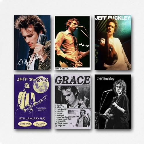 Bdjieou Jeff Poster, Buckley, Vintage, Poster, Wandkunst, Leinwandposter, Raumdekoration, ästhetischer Poster, Druck, Dekorposter, 20 x 30 cm, Stil 3