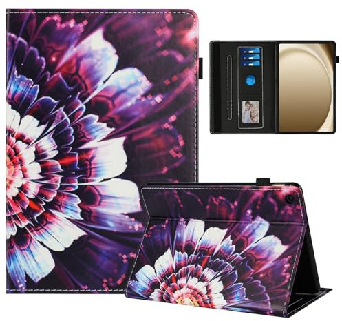 Rostsant Funda Samsung Galaxy Tab A9 Plus PU Caso de Cuero Funda Tipo Cartera Carcasa para Samsung Galaxy Tab A9 Plus 11 Pulgadas 2023 Flor Colorida
