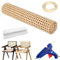 Ratán Rollo PE,Trenza vienesa,Rollo Plancha de Rattan Tejida,Con pistola termofusible, 10 barras de pegamento y 5 metros de tiras de presión,resistente al moho,para proyectos de bricolaje(35cm x 2 m)
