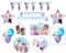 Kit Compleanno Frozen 112pz ( 24 bicchieri, 24 piatti, 40 tovaglioli, 1 tovaglia, 1 festone, 1 festone bandierine, 1 palloncini metal, 20 palloncini lattice)