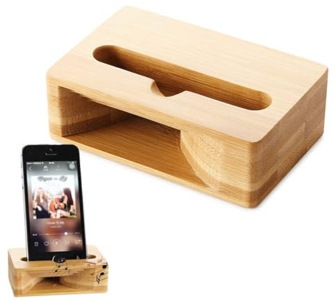 Wood Phone Speaker Amplifier, Phone Speaker Amplifier, Wooden Sound Amplifier Stand Holder for Phone, Natural Loudspeaker Mini Megaphone Cell Phone Stand, Wooden Sound Amplifier Stand for Home