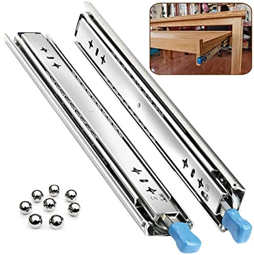 Abschließbare Schubladenführungen, Dreiteiliger Vollauszug, Hochleistungs-Schubladenführungen mit Kugellager und seitlicher Montage, für Schränke, Werkzeugschränke und große Geräte (Größe: 60 Zoll