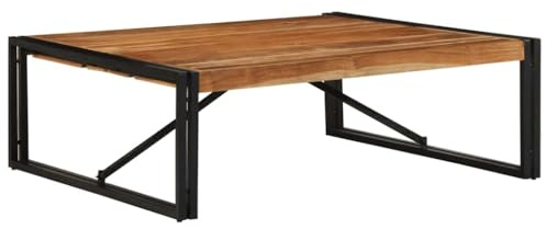 vidaXL Couchtisch 100x100x35 cm Raues Massivholz Akazie, Beistelltisch, Wohnzimmertisch, Kaffeetisch, Sofatisch, Akzenttisch, Teetisch, Telefontisch