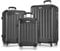 MERISH Reisekoffer Koffer Kofferset Trolleys Zwillingsrollen 3tlg. Hartschale in 9 Farben (Anthrazit, Set)