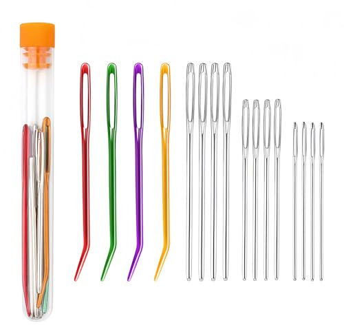 16 Pcs Large Eye Blunt Needles, Crochet Needles, Darning Needles for Wool, Yarn Needle Tapestry Needle, Wool Needles for Sewing Up Knitting for Crochet Projects Beading Sewing DIY Crafts