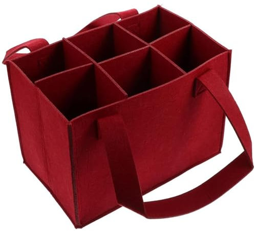 Wine Carrier 6 Bottles, Non-Woven Bottle Carrier, Portable Carrier Bags with Handles, Felt Milk Storage Bags, Multipurpose Carrier Bag for Storing Carrying Wine Beer Champagne