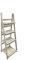 FERRETERIA LEPANTO Estantería para Plantas, Interior y Balcón, Soporte Flores, Escalera de 4 peldaños Plegable de Madera (Natural)