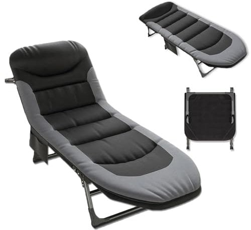 TerraVibe Camping Liegestuhl, Campingliege Faltbar Leicht, 6-Fach Verstellbar Liegestuhl, Sonnenliege Klappbar, Klappbare Gartenliege, Liege Klappbar für Outdoor Reisen Garten Balkon Büro (1)