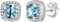 Bestyle Ohrstecker Silber 925 Damen Aquamarin Stein März Geschenk für Mama Freundin Valentinstag Muttertags