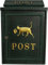 Boîte aux Lettres extérieure Vintage Murale en Fonte décoration de Jardin Chat boîte aux Lettres avec Serrure décorative (Couleur: Vert)
