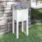 Snsowed Fioriera da Giardino Bianca 31x31x70 cm Legno Massello di Pino,Prato e Giardino,Giardinaggio,Vasi e fioriere-810781