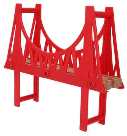 MOKKHNB Holzbrücke für Holzeisenbahn Abnehmbare Doppelte Brücke für Kompatibel mit Holzschienen Langlebig für Fördert Fantasie und Kreativität