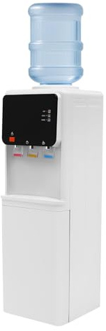 MEELRYD Dispensador de agua, 575 W, dispensador de agua con funciones de calefacción y refrigeración, dispensador de agua potable con espacio de almacenamiento, dispensador de agua potable para el
