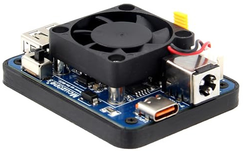 eleUniverse 5V 5A Dual PD Power Supply Module with Cooling Fan | 9-24V to 5V Step Down Power Converter Expansion Board for Raspberry Pi 5