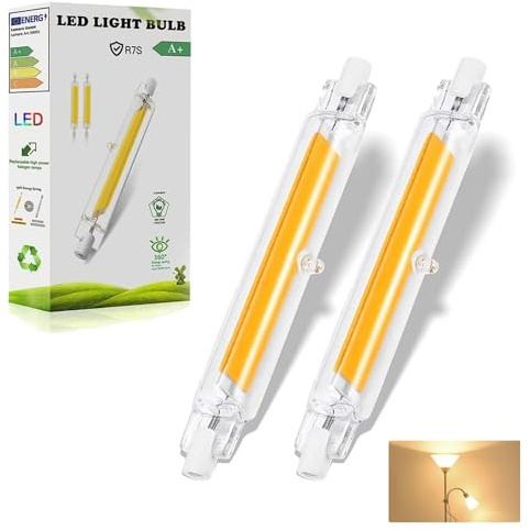 Dvnoua R7S LED 118mm Dimmbar (20W LED 118mm Ersatz 200W Halogen), R7S Glühbirne Warmweiß 3000K 2000 Lumen, Kein Flackern 360°Abstrahlwinkel, für Zuhause/Außenbeleuchtung, 2PCS