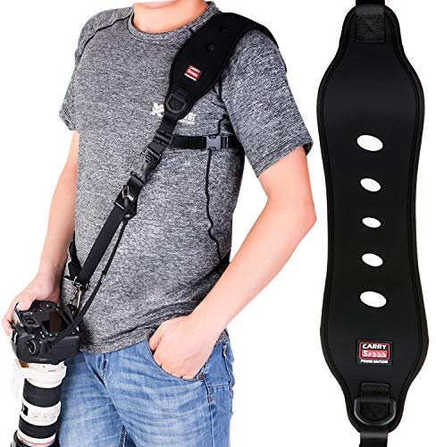 Coolwill Professional Sangle d'épaule à Action Rapide /Kompatibel mit Canon Nikon und anderen Kameramarken /Clip de sécurité avec système Quick-Lock (Noir)